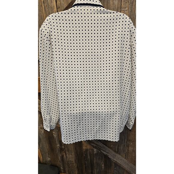 Allison daley polka dot shaket 16 PETITE 16P with pockets full zip black white # - Picture 4 of 6